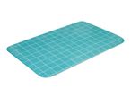 A light blue self-healing cutting mat with a grid pattern.
