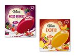 To Gelato-ispinde, en med blandede bær og en eksotisk.