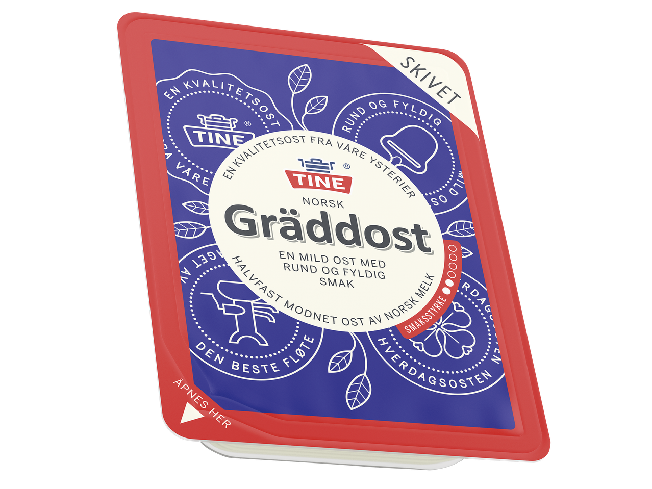 TINE Gräddost, en mild norsk ost i praktisk förpackning.
