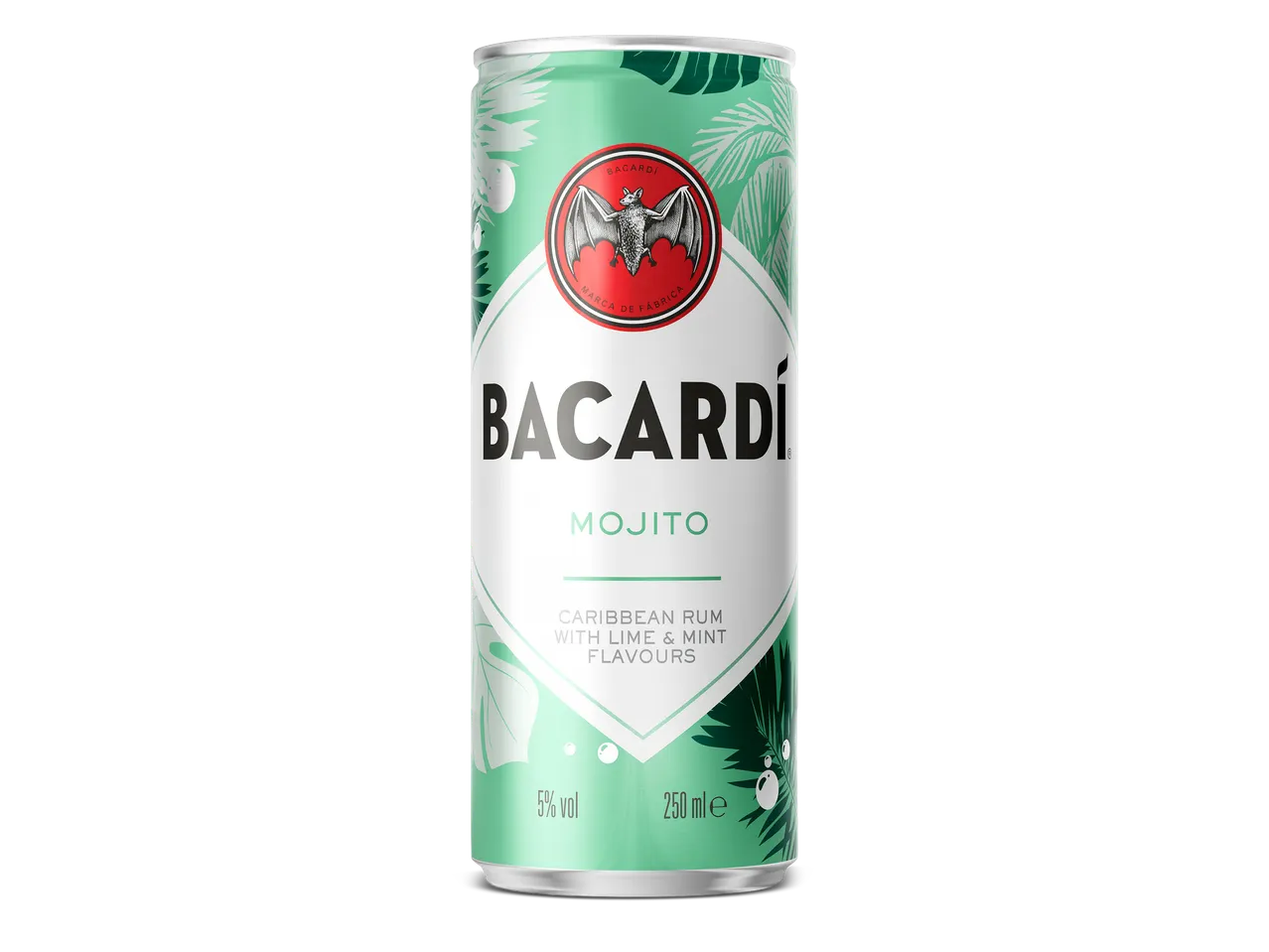 Blikje mojito met Caribische rum, limoen- en muntsmaken, 5% vol, 250 ml