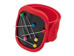 Magnetic wrist pin cushion with colorful sewing pins
