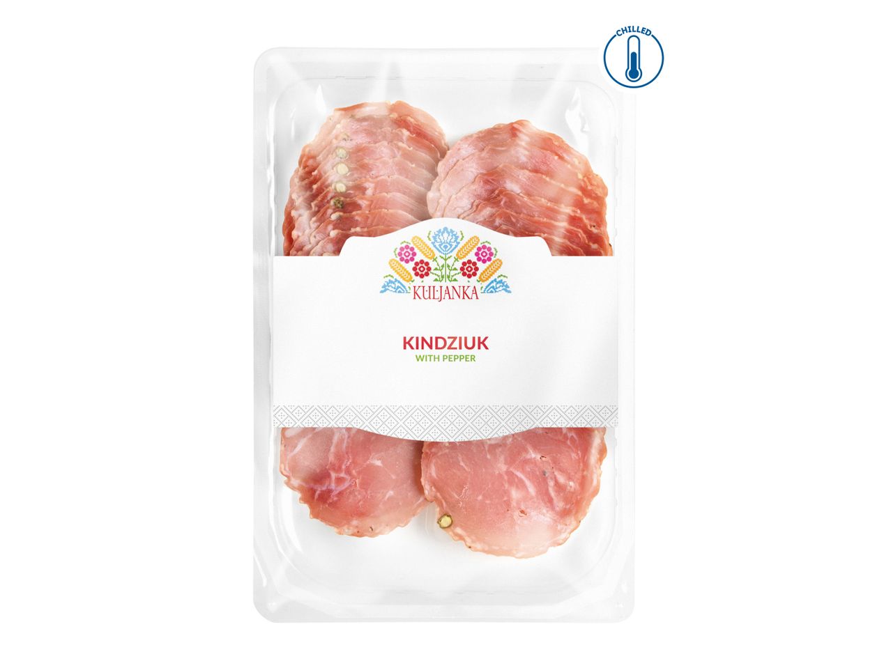 Four slices of pre-packaged prosciutto.