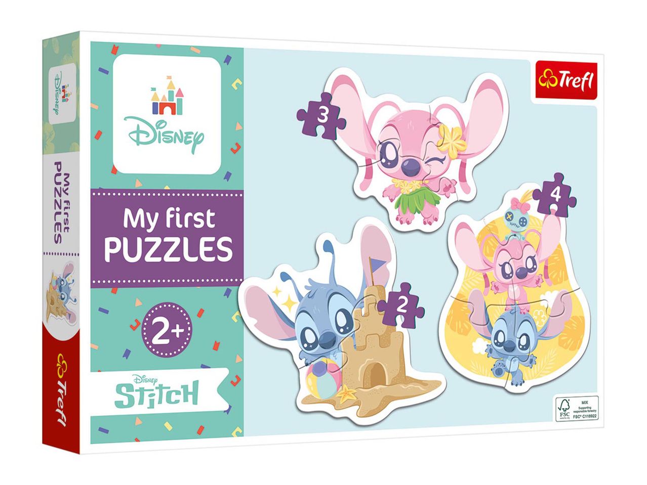 Disney Stitch „My First Puzzles” készlet, 2 éves kortól, 3 különböző puzzle-t tartalmaz.