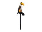 Toucan solar garden light with a black stake