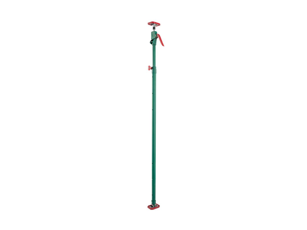 Puntello da costruzione verde e rosso su sfondo bianco.