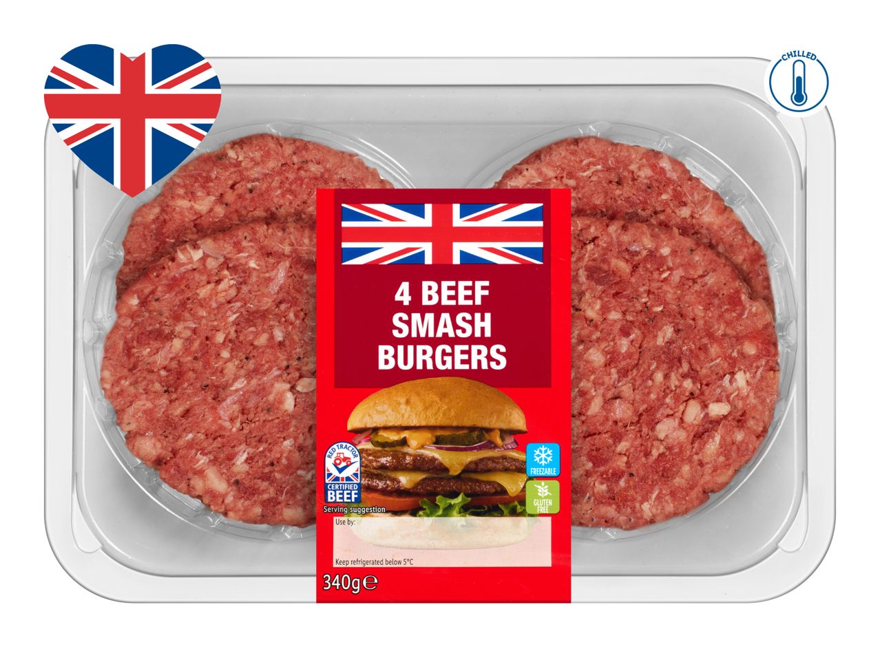 4 Beef Smash Burgers