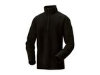 Black quarter-zip fleece pullover with a small logo on the left sleeve.