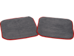 ULTIMATE SPEED® Car Cleaning Assortment: Two grey microfiber cloths with red trim