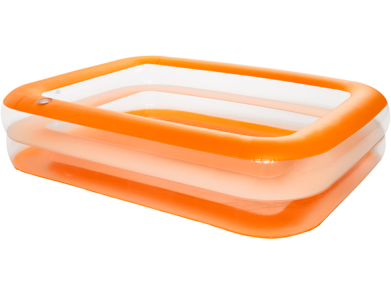 CRIVIT Jumbo Paddling Pool, orange and transparent, rectangular shape