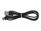 Black USB-A to USB-C charging cable, coiled and secured with a white tie.
