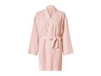 Light pink cotton bathrobe with a tie belt