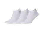Three pairs of white ankle socks.