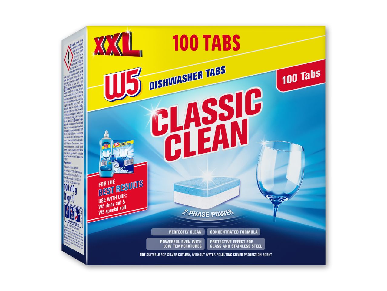 100 Classic Clean opvaskemaskinetabletter i en XL-pakke.
