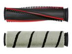 Two replacement roller brushes for a vacuum cleaner, one bristled and one soft microfiber.