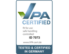 VPA CERTIFIED, ID 7073, ελεγμένο και πιστοποιημένο στη Γερμανία.