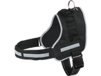 Zoofari Dog Harness, black with reflective strips and metal ring