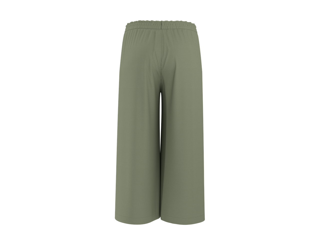Calças culotte de senhora ESMARA em verde azeitona, vista traseira.