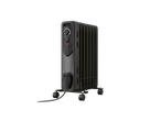 TRONIC® juodas alyvos radiatorius su termostatu ir ratukais.
