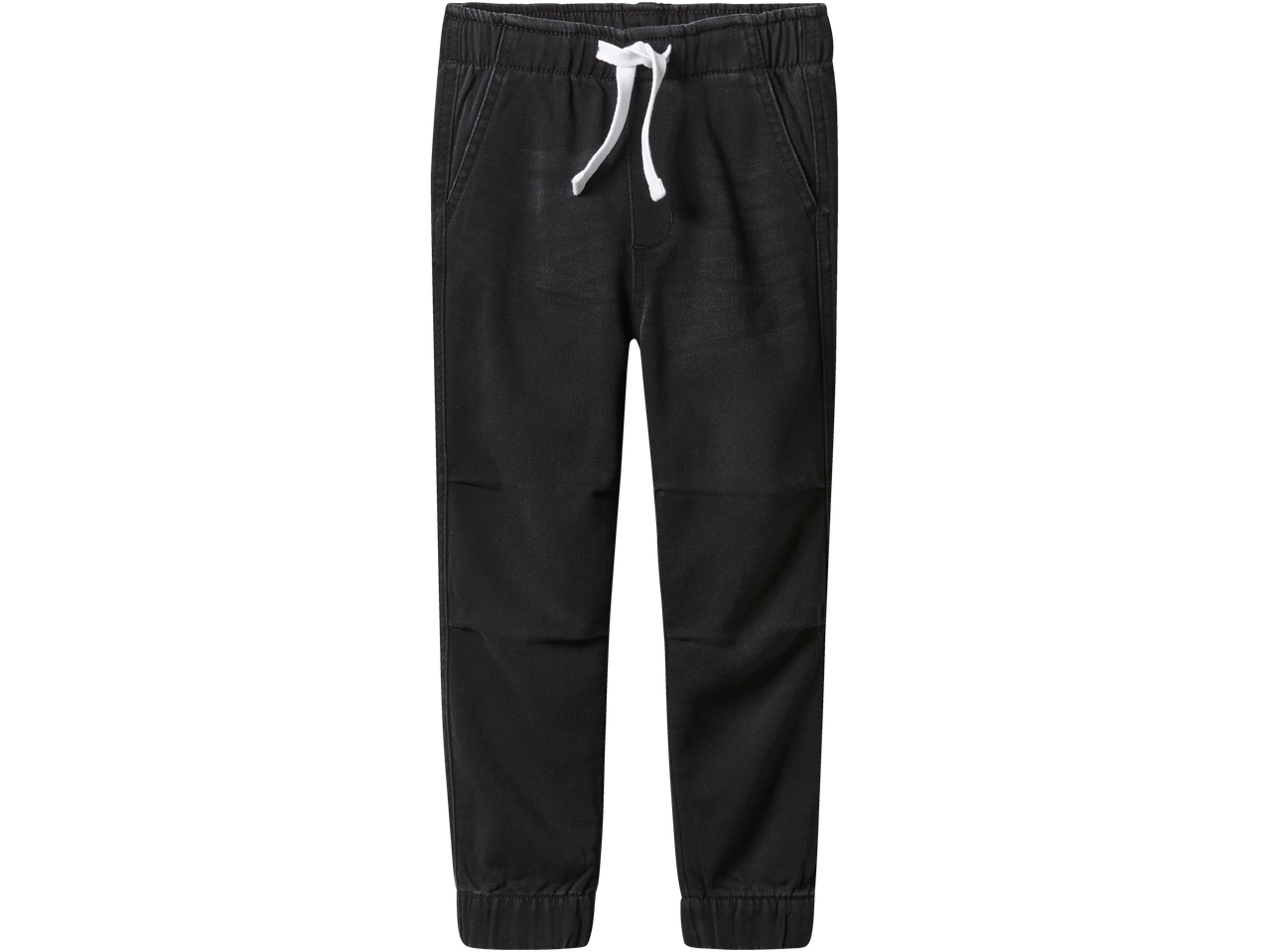 Melnas bērnu sporta bikses ar baltu auklu