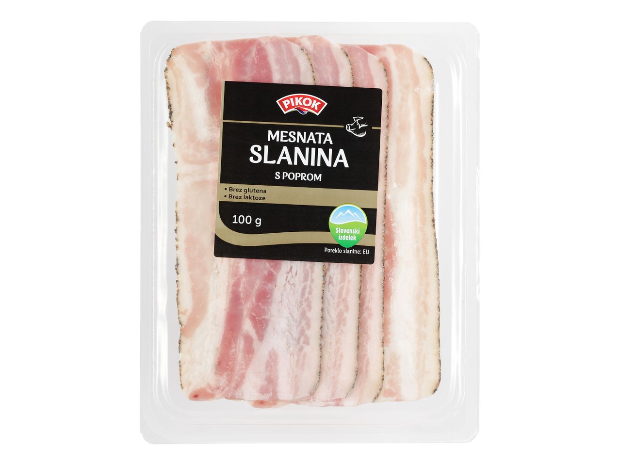 Pakiranje Pikok mesnate slanine s poprom (100 g).