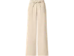 Esmara Ladies' Premium Linen Blend Trousers in a light beige color with a drawstring waist.