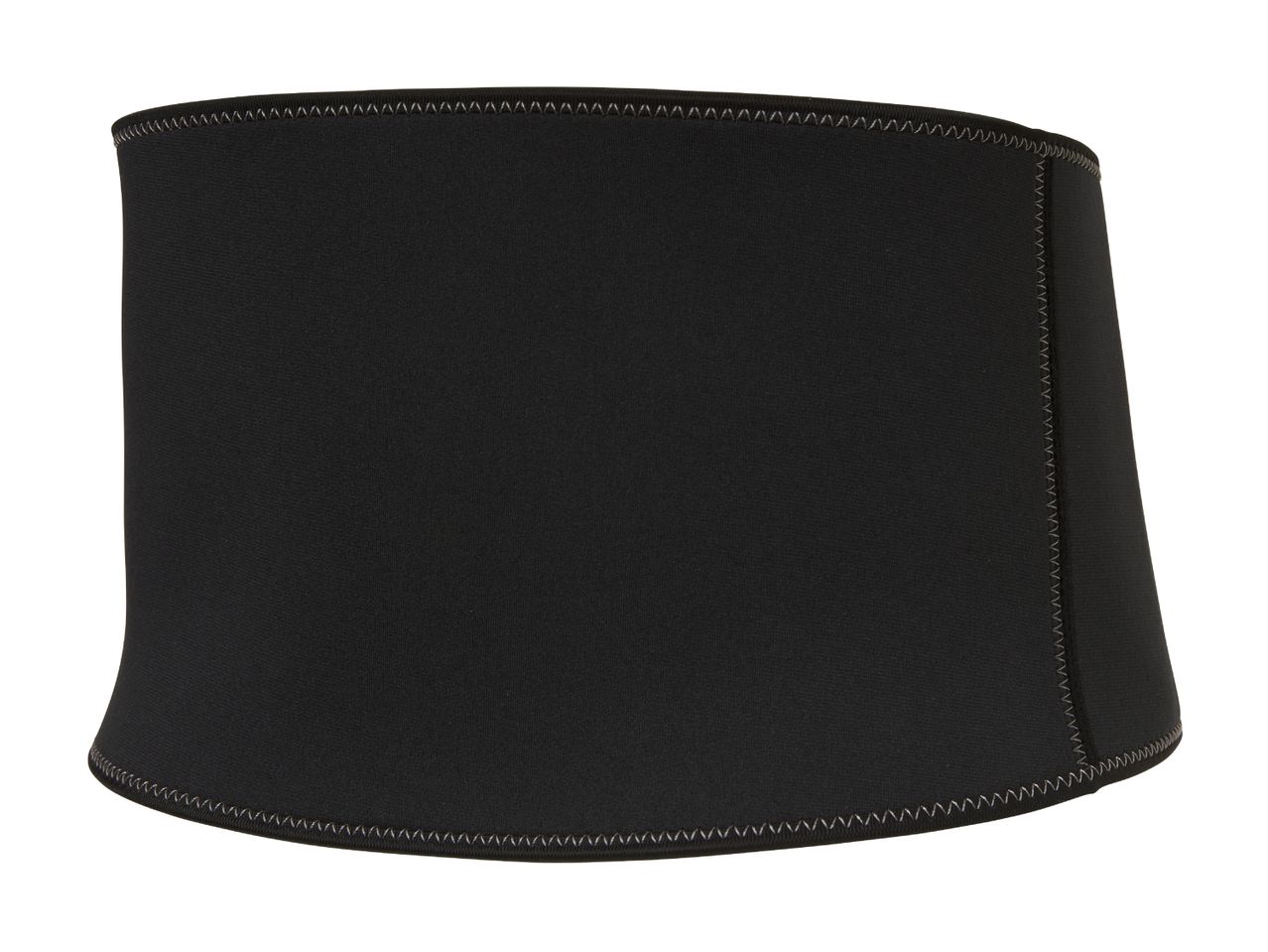 Black neoprene waist trimmer with visible stitching
