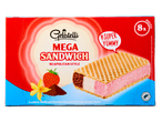 Gelatelli Mega Sandwich: 8 ijsjesandwiches met aardbei, vanille en chocolade.