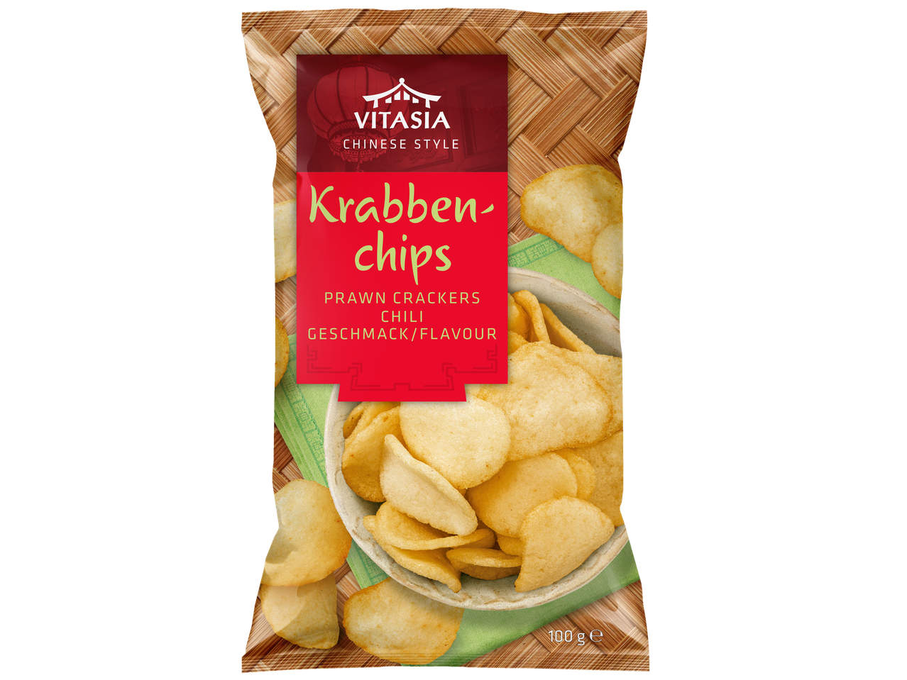 Vitasia чипс от скариди, вкус чили, 100г.