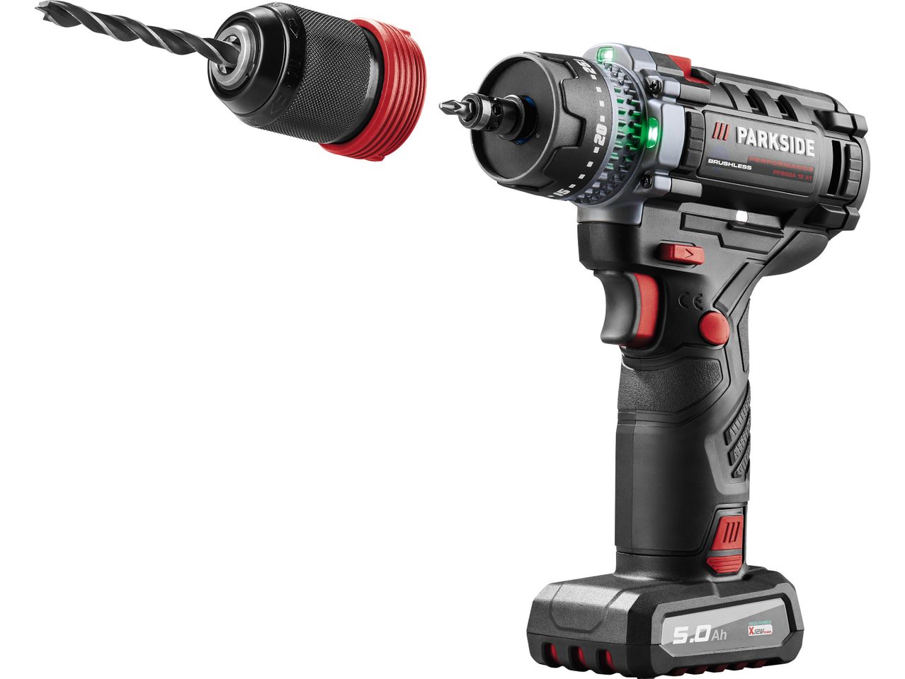 Trapano avvitatore a batteria PARKSIDE PERFORMANCE® con punta.