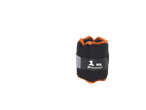 Black 1 kg ankle or wrist weight with orange trim.