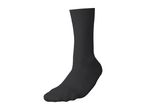 A single black crew sock shown from the side against a white background