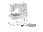 LIVARNO home Sewing Machine with accessories, including thread, needles, and various presser feet.