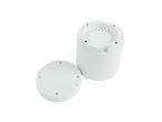 White cylindrical parts with lids.