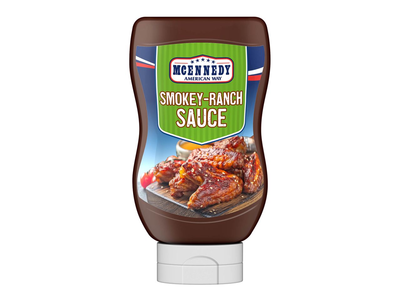 Sauce Smokey-Ranch McKennedy en bouteille plastique.