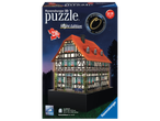 Ravensburger 3D pusle, Night Edition, puitkarkassmaja 216 tükiga ja LED-valgusribaga.