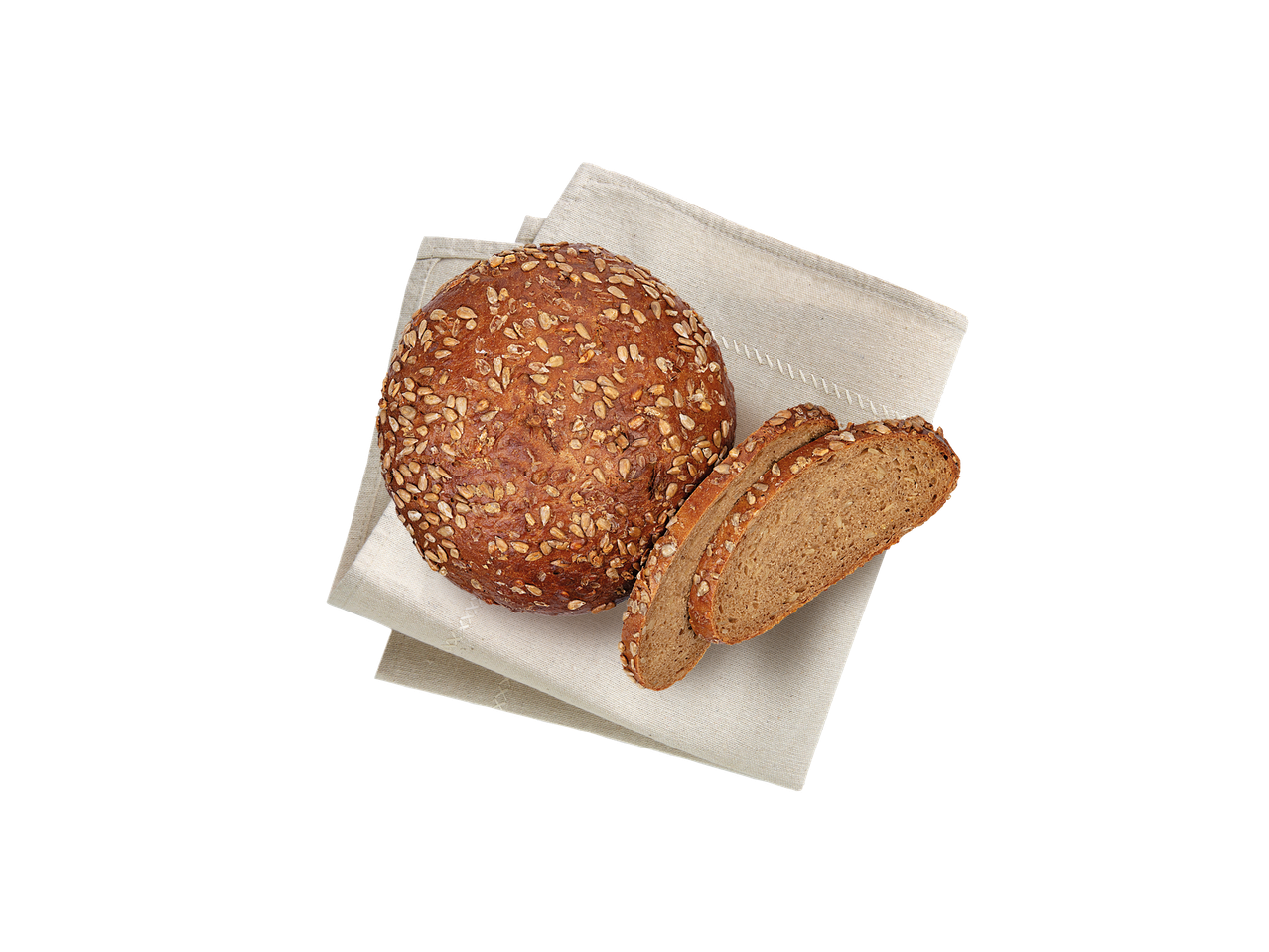 Sonnenblumenkernbrot und Scheiben Roggenbrot.