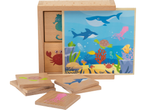 LUPILU® izglītojoša koka rotaļlieta ar jūras dzīvniekiem, piemēram, vali, haizivi un astoņkāji