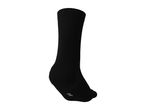 Black crew sock with size print on the sole