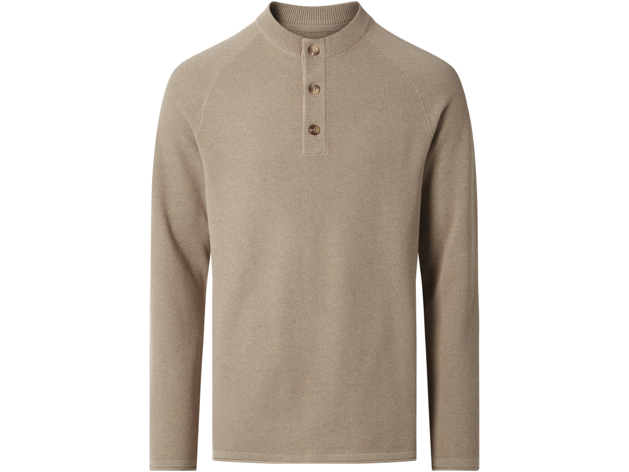 Esmara Men Camisola: Smėlio spalvos megztinis su sagomis.