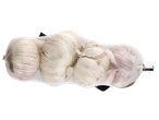 Garlic bulbs in a mesh bag.