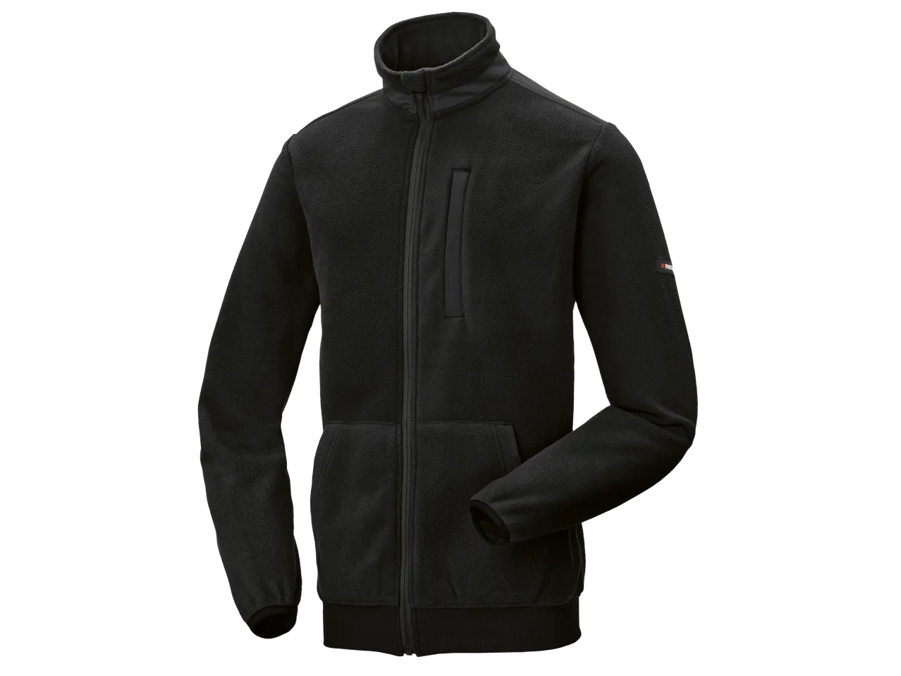 Parkside® juodas vyriškas flisinis džemperis su užtrauktuku ir kišenėmis.