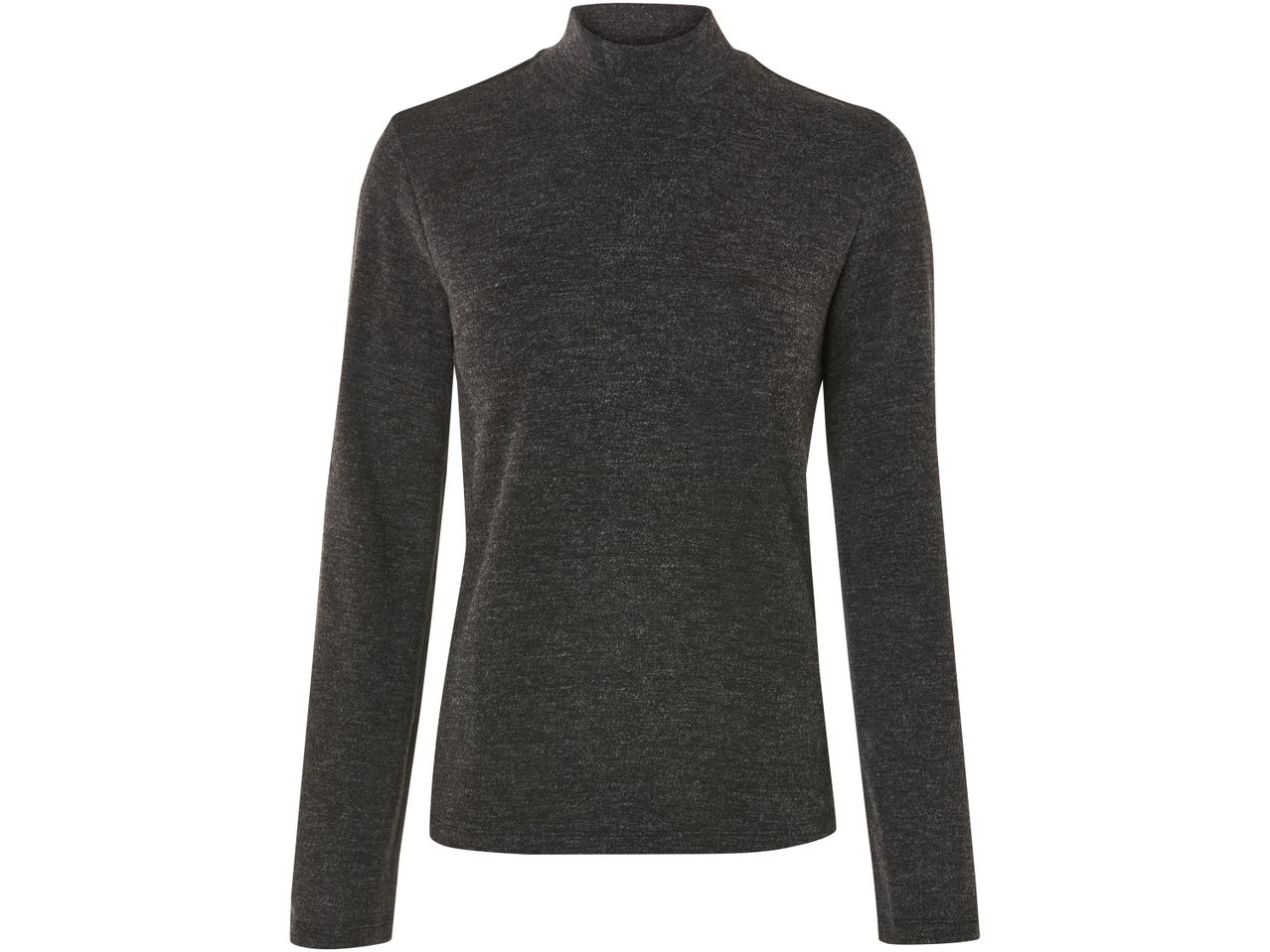 Dark gray long-sleeved mock neck top