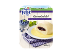 Alpen Fest Style Germknödel: Blueberry dumplings in vanilla sauce.
