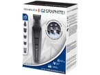 Grooming kit with multiple attachments, featuring graphite-engineered blades and 40 minutes of usage.