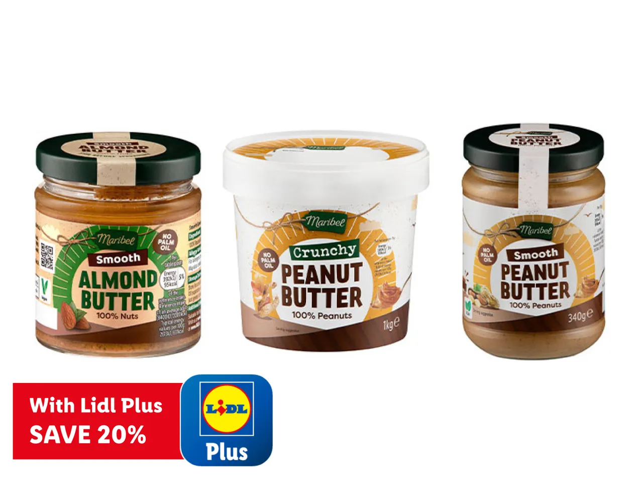 Maribel 100% Crunchy Peanut Butter (No Palm Oil) - Lidl plus