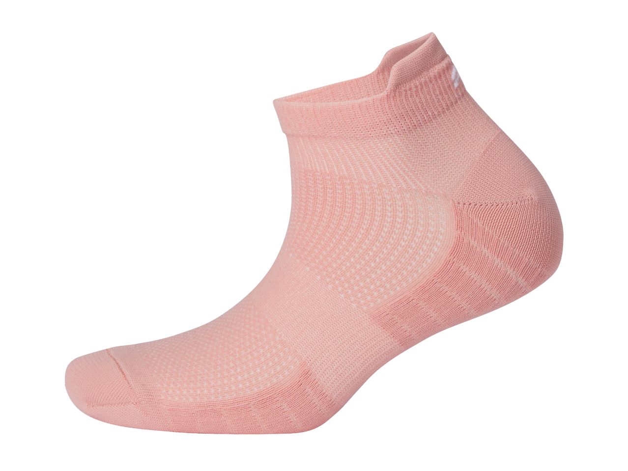 Single pink athletic sock with textured patterns