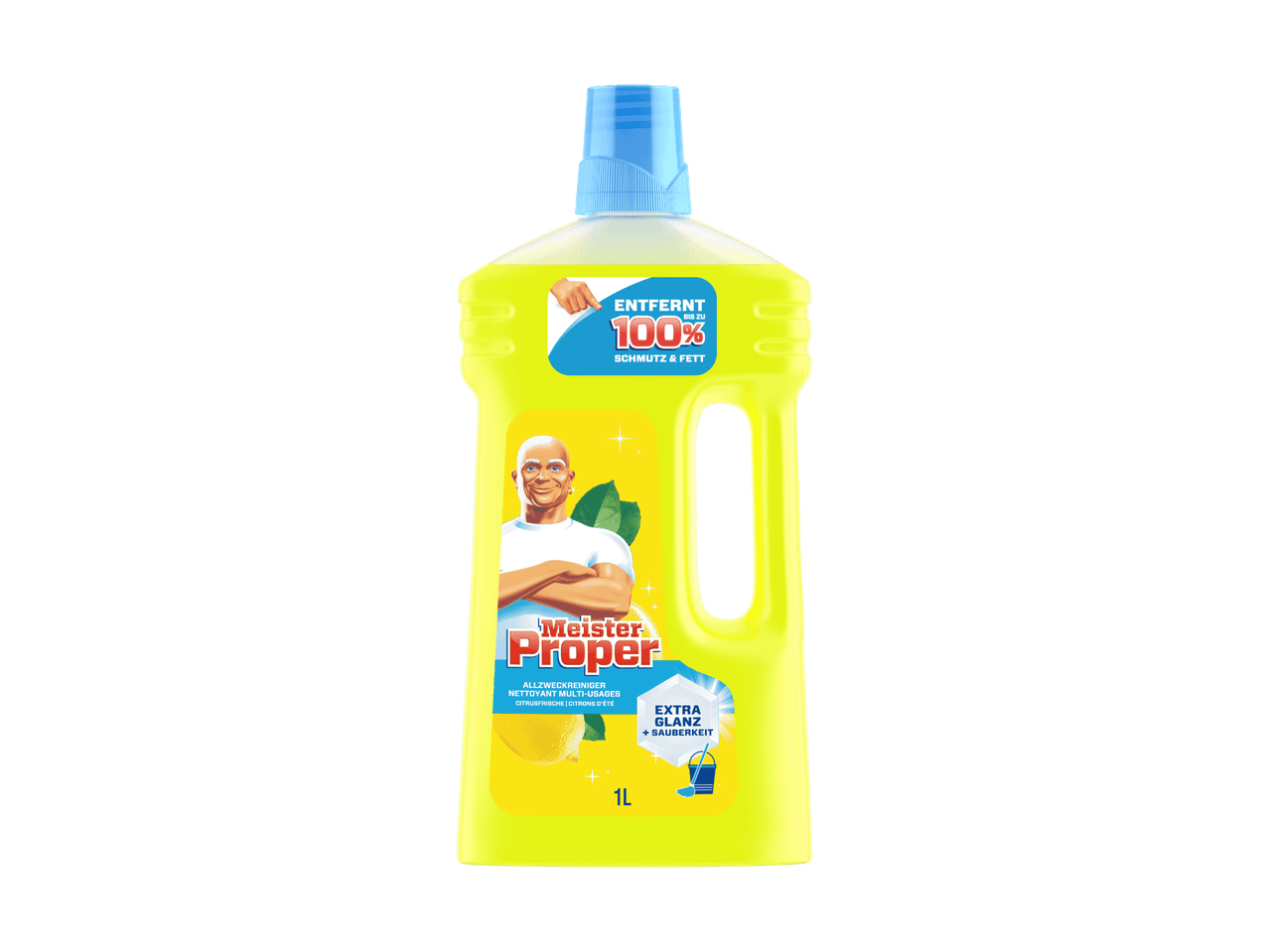 Meister Proper Allzweckreiniger mit Zitrusduft, entfernt 100% Schmutz & Fett.