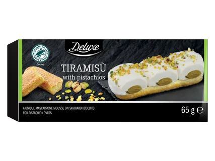 Tiramisu su maskarpone, pistacijų kremu ir sausainiais