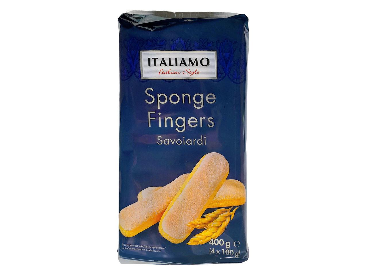 Paquet de biscuits savoiardi, également appelés biscuits à la cuillère ou sponge fingers, de 400g.
