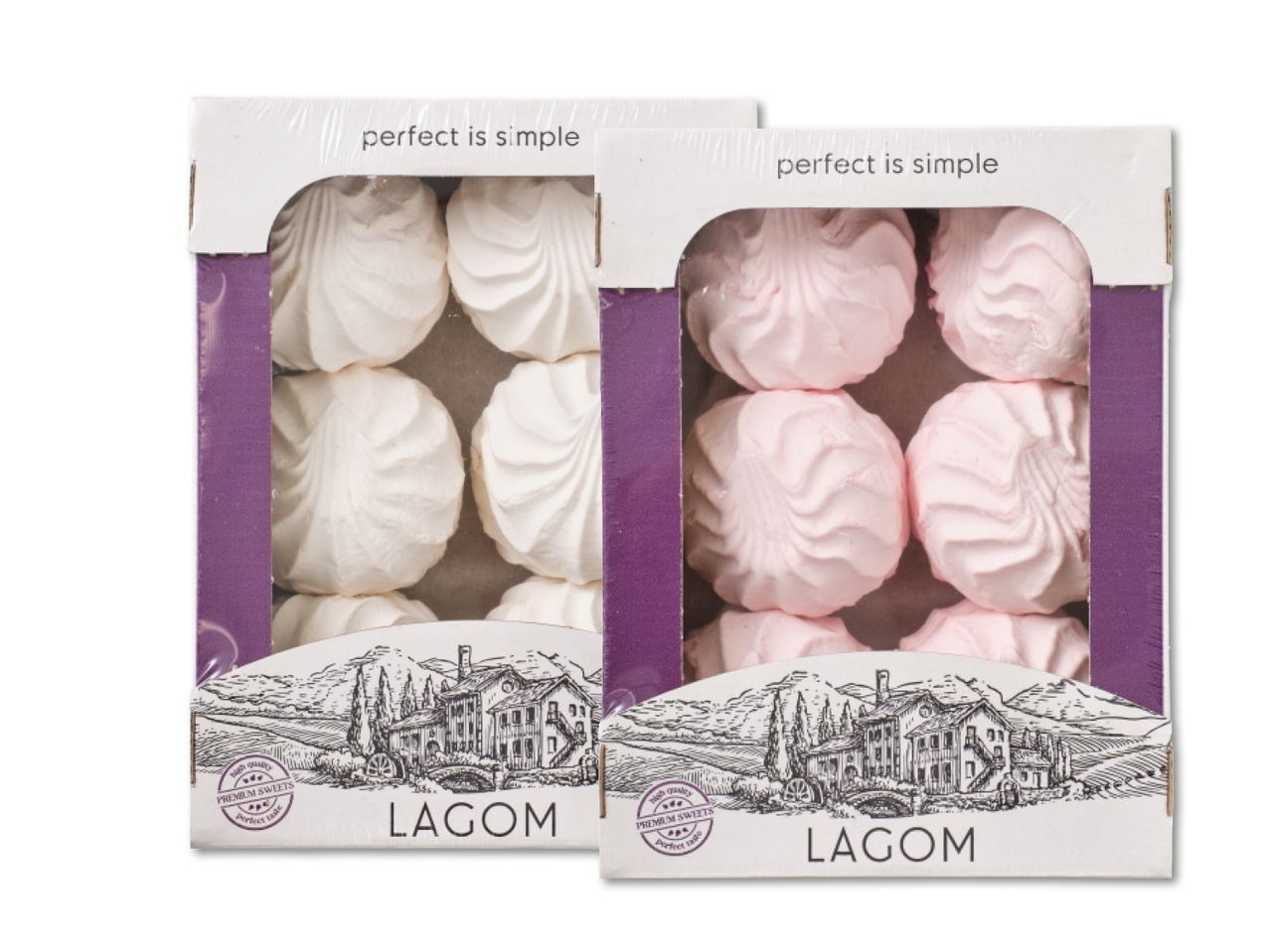Divas LAGOM zefīru kastes: balta un rozā.